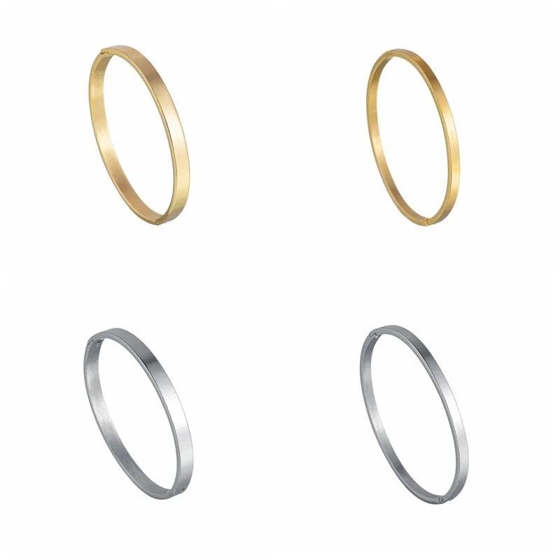 Plain bangles made from stainless steel for small to medium wrist