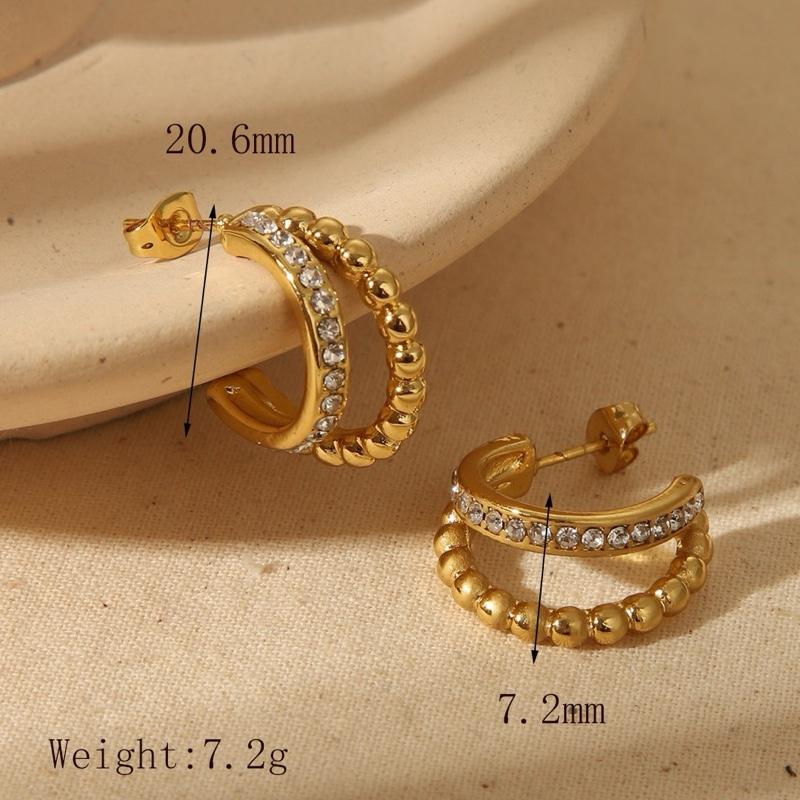 Hina Earings - Stainless Steel Stud beaded water drop Earings