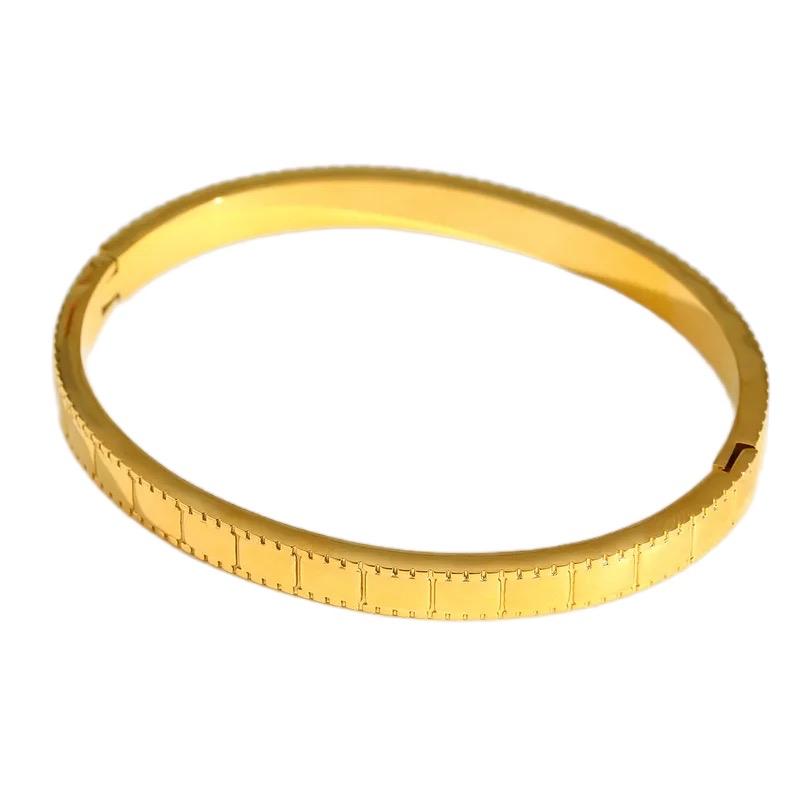 Block bangles - Stainless steel small to medium wrist bangle bracelet