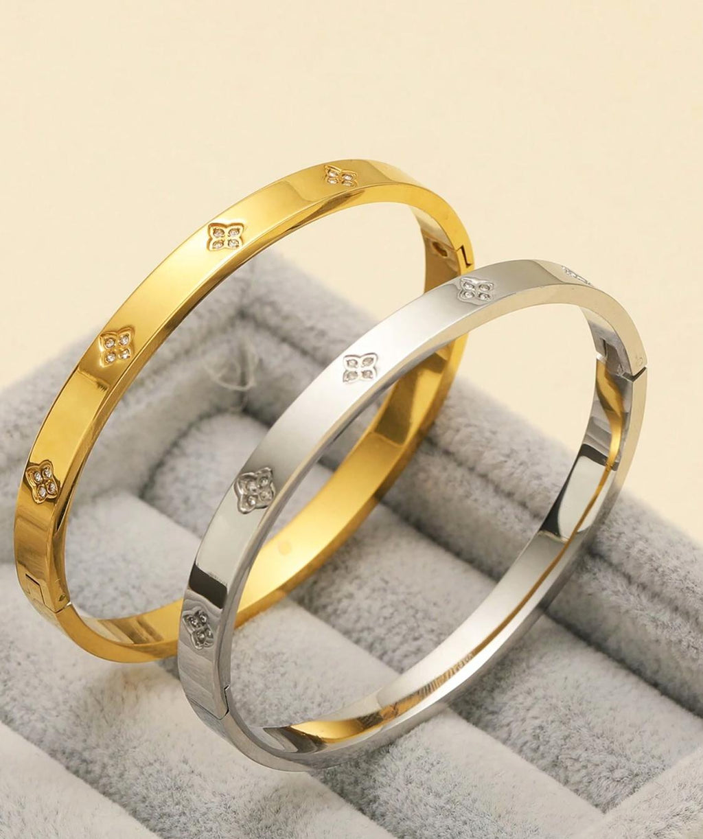 Star girl Bangle - Waterproof Bangle Stainless Steel Open Bracelet Bangle 18k Plated