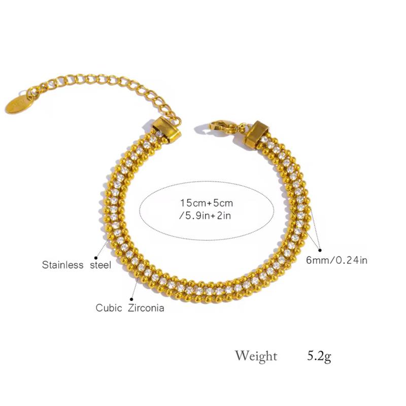 Bala bracelet - Stainless steel tennis beaded bracelet