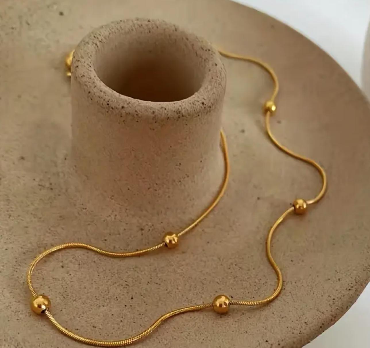 Beaded chains - Stainless steel Gold an silver plain chains