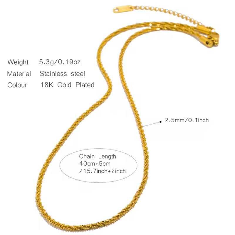 Sparkle chain - Stainless steel sparkle chain in gold & Silver
