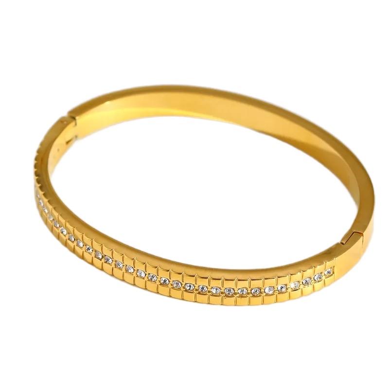 Block bangles - Stainless steel small to medium wrist bangle bracelet