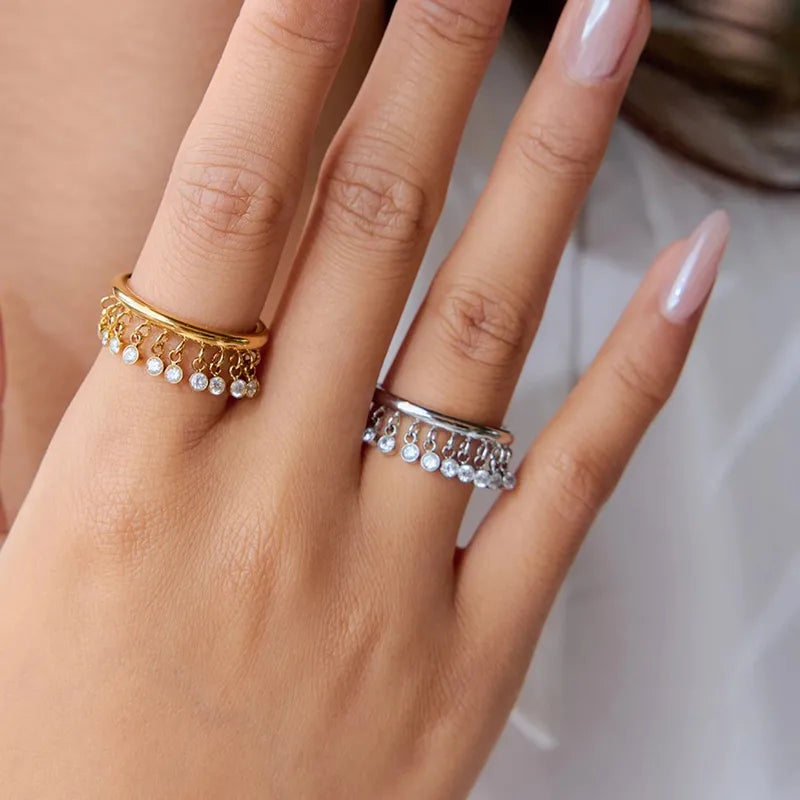 Tassel charm ring