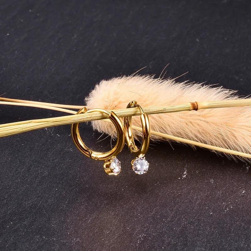 Dia Hoop - Stainless steel hoop Earrings in gold