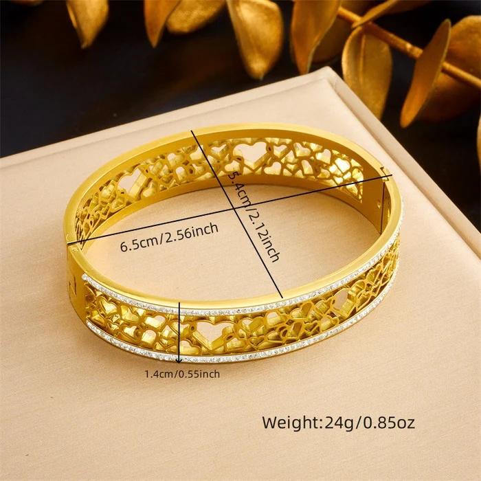 Minimalist Heart Stainless Steel Electroplating Bangles