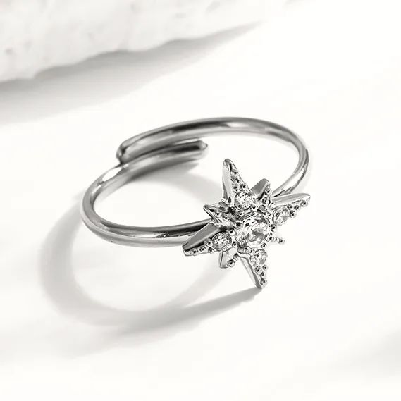 Star Ring - Stainless steel gold plated ring Adjustable Ring