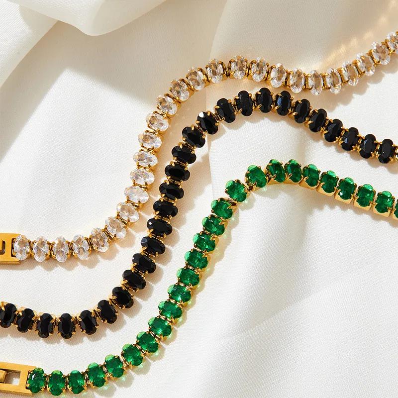 Almond clip bracelet- Stainless steel tennis bracelet