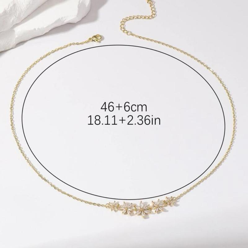 Bride to Be Necklace - Stainless Steel CZ Stone Floral Design Chain Jewelry for Special Occasions