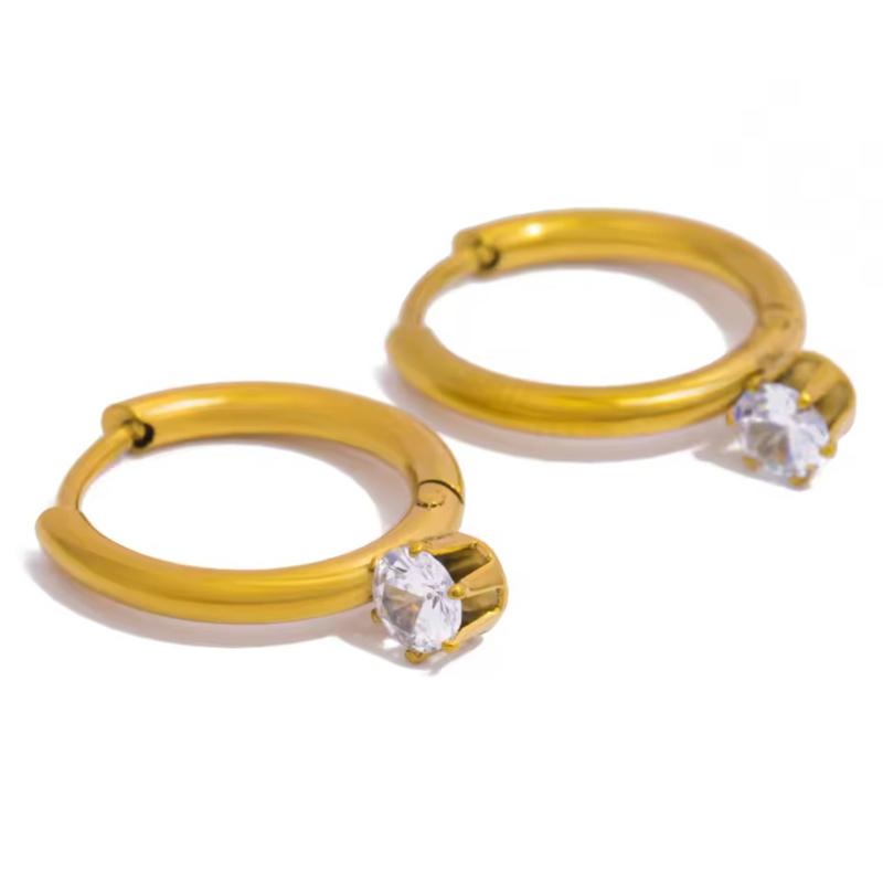 Dia Hoop - Stainless steel hoop Earrings in gold