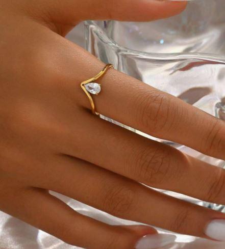 Droplet Ring - Stainless steel dainty Ring