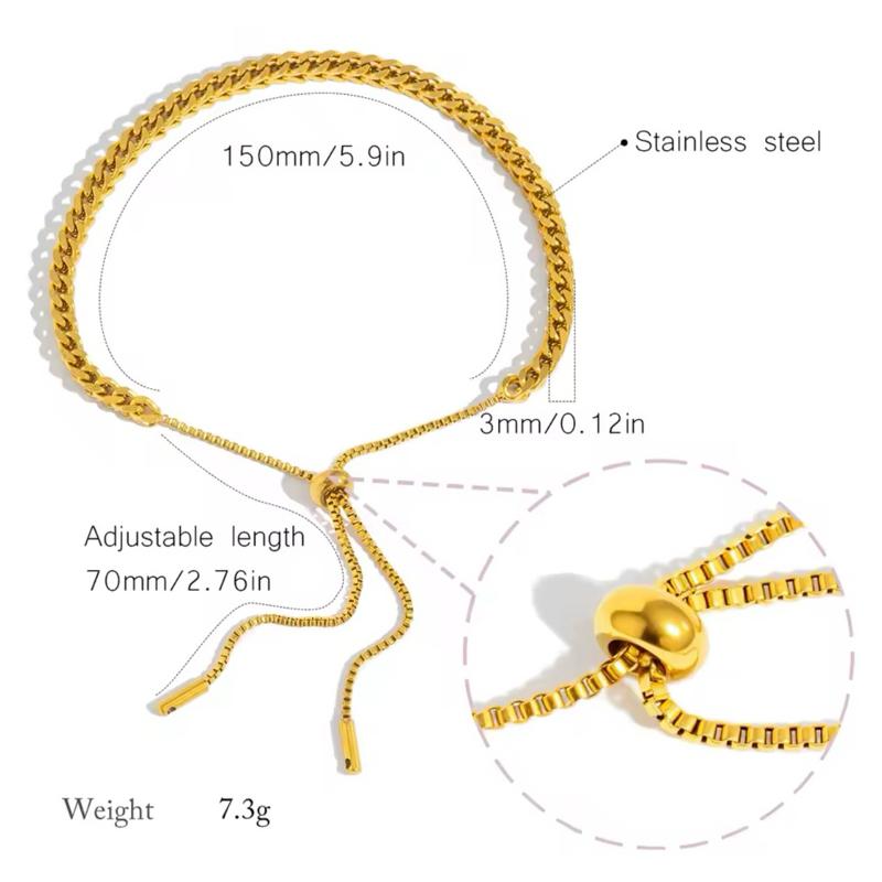 Adjustable rope Bracelet for all sizes in Stainless steel