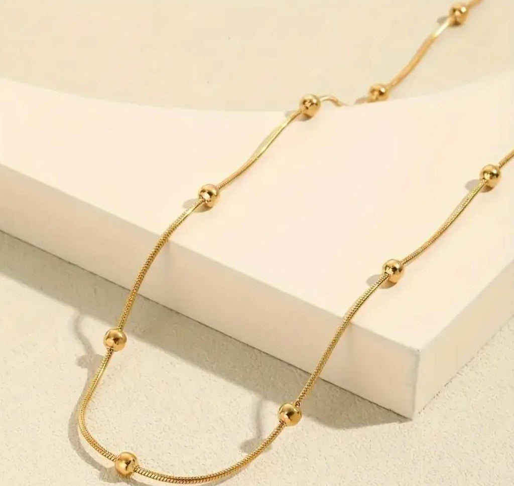 Beaded chains - Stainless steel Gold an silver plain chains