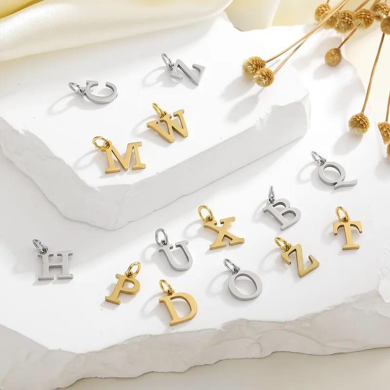 1 Piece Titanium Steel Letter Beads