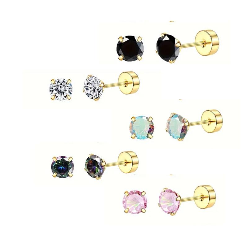 Multicolour flat back Studs - Stainless steel everyday flat back studs
