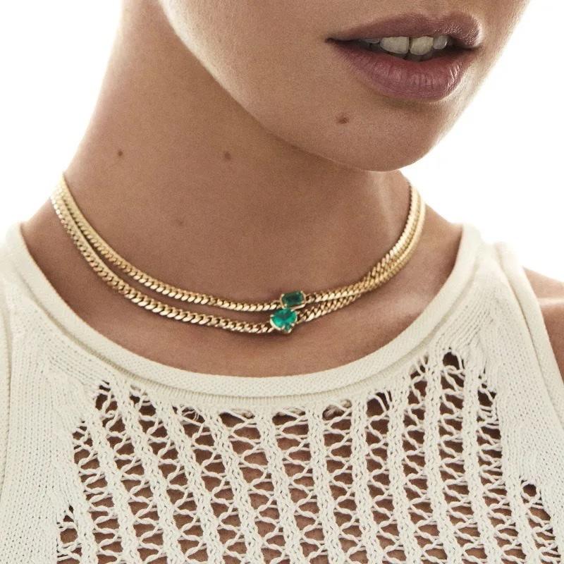 Green Cuban - Stainless steel Necklace
