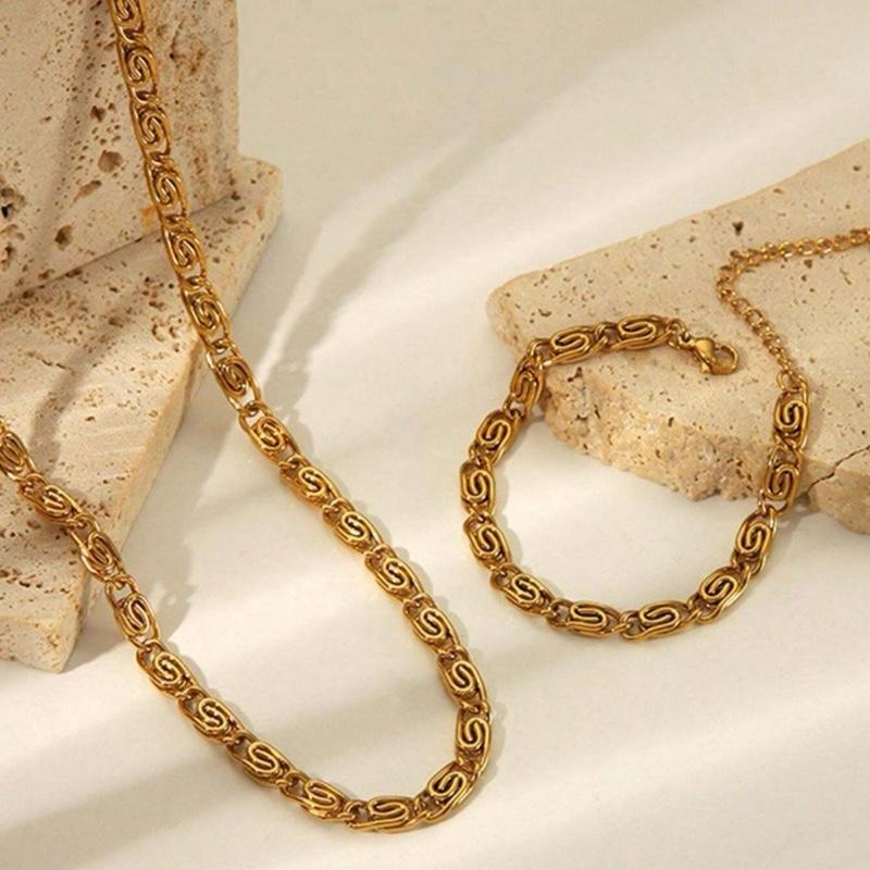 puzzle Necklace set - Stainless Steel Necklace bracelet