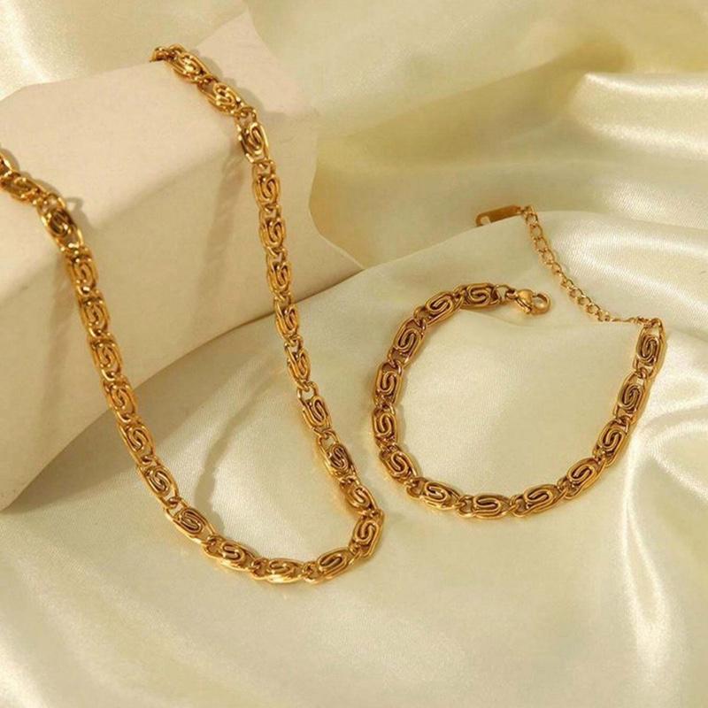 puzzle Necklace set - Stainless Steel Necklace bracelet