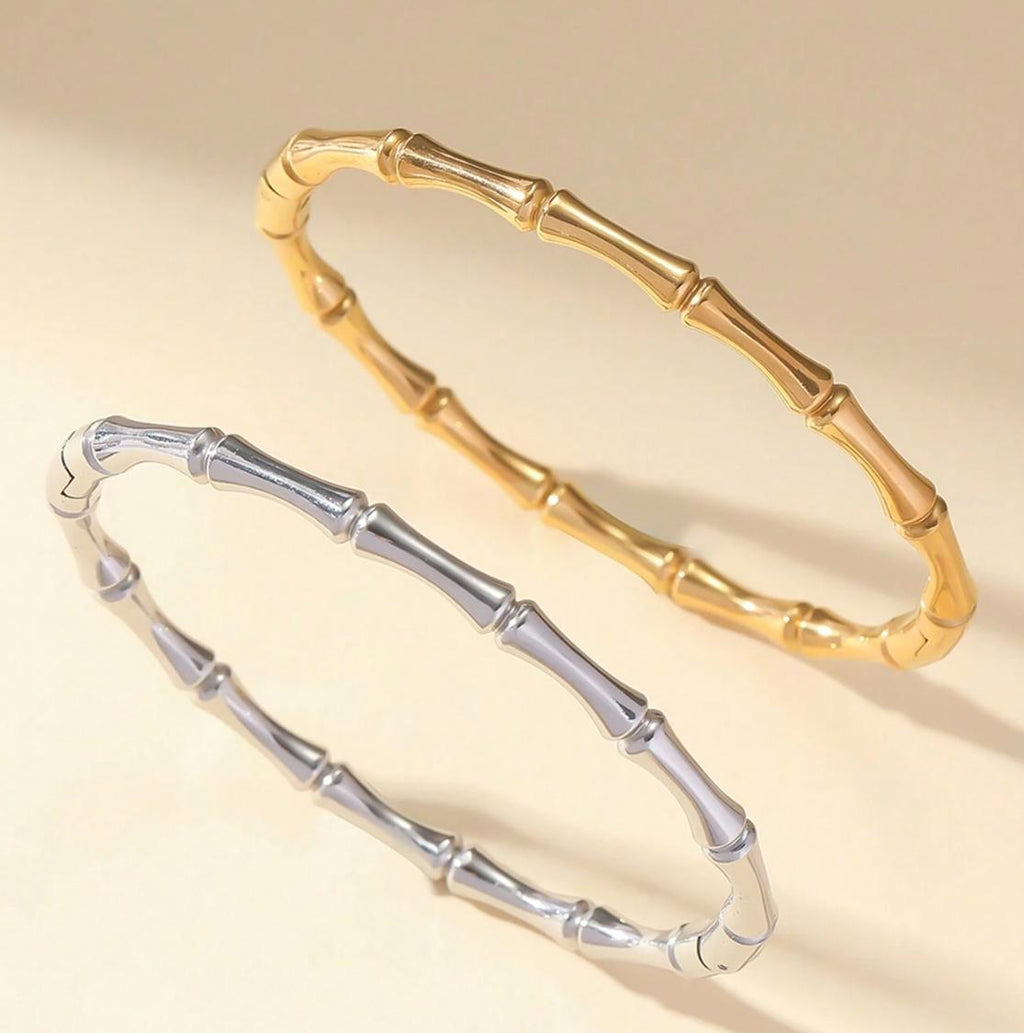 Bamboo Bangle - Stainless Steel and Waterproof bangle for Medium Wrist