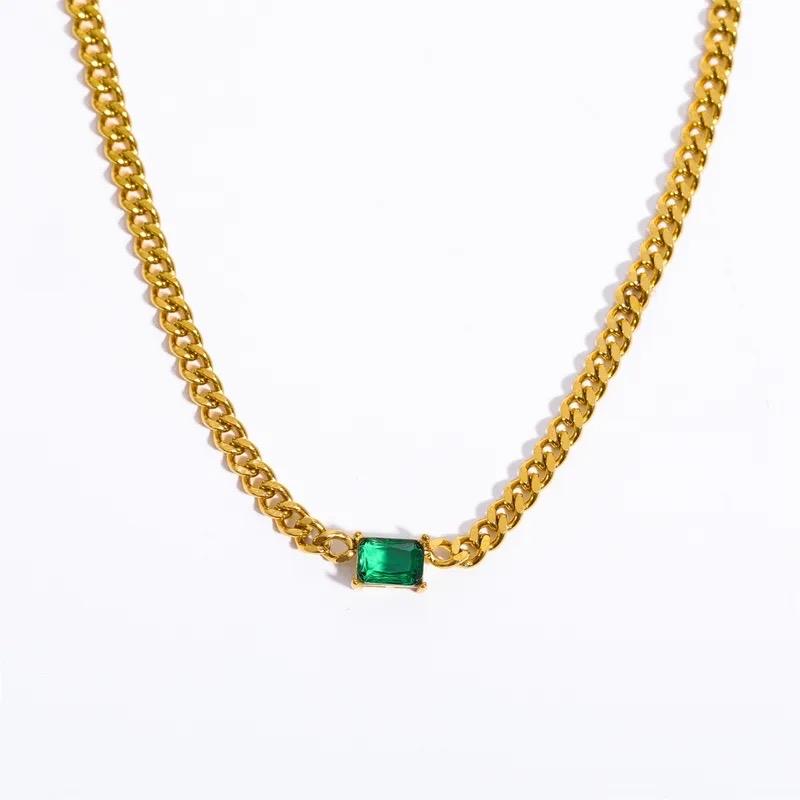 Green Cuban - Stainless steel Necklace