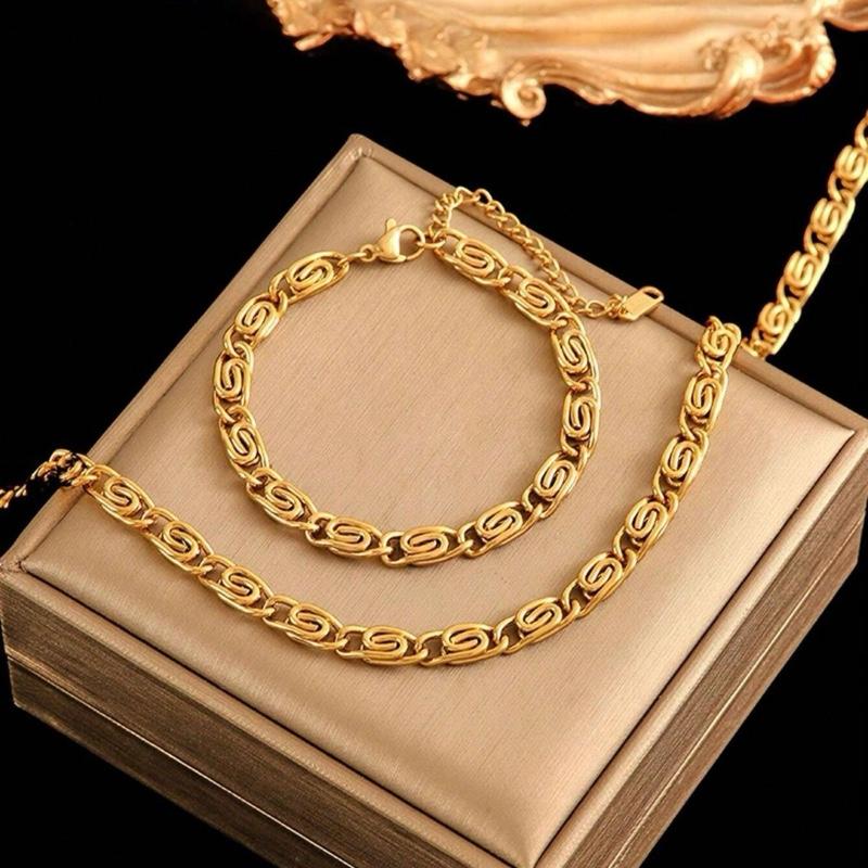 puzzle Necklace set - Stainless Steel Necklace bracelet