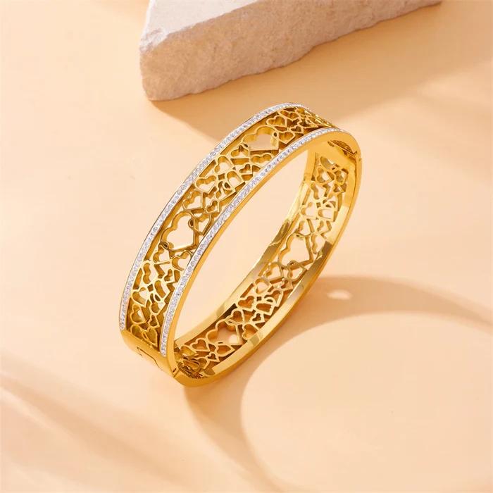 Minimalist Heart Stainless Steel Electroplating Bangles