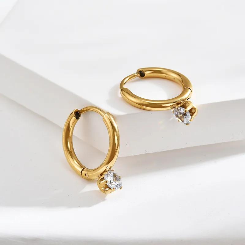 Dia Hoop - Stainless steel hoop Earrings in gold