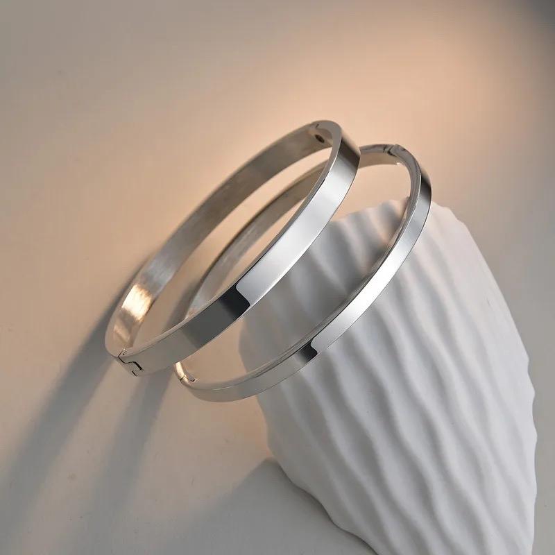 Plain bangles made from stainless steel for small to medium wrist