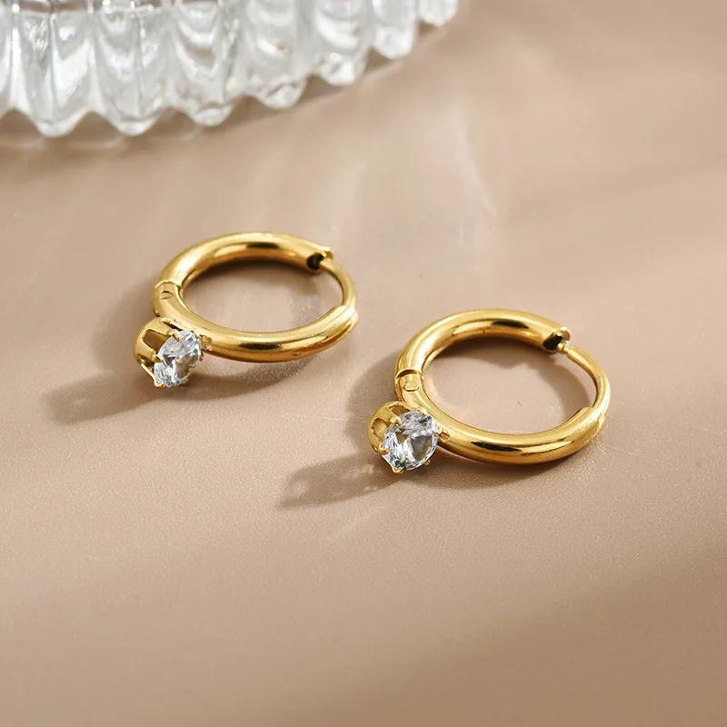 Dia Hoop - Stainless steel hoop Earrings in gold