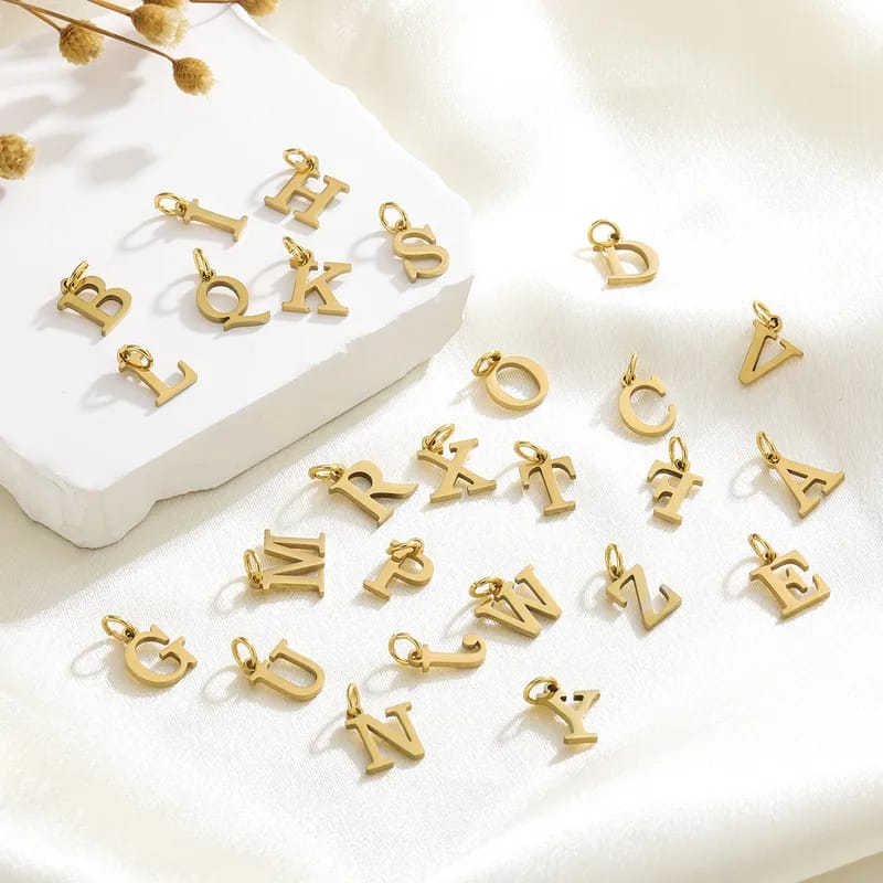 1 Piece Titanium Steel Letter Beads
