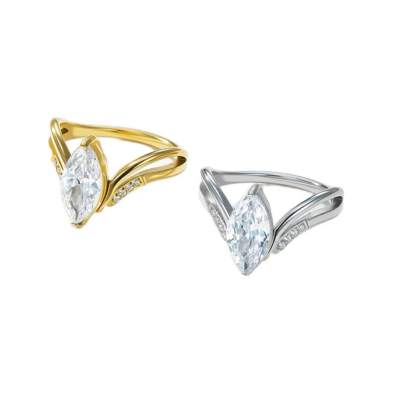 Marquise Cut Ring - Stainless steel Ring in gold & silver