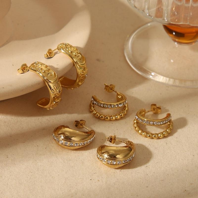 Hina Earings - Stainless Steel Stud beaded water drop Earings