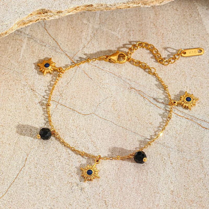 Star Bracelet- Stainless Steel 18K Gold Plated beaded Chain Bracelets