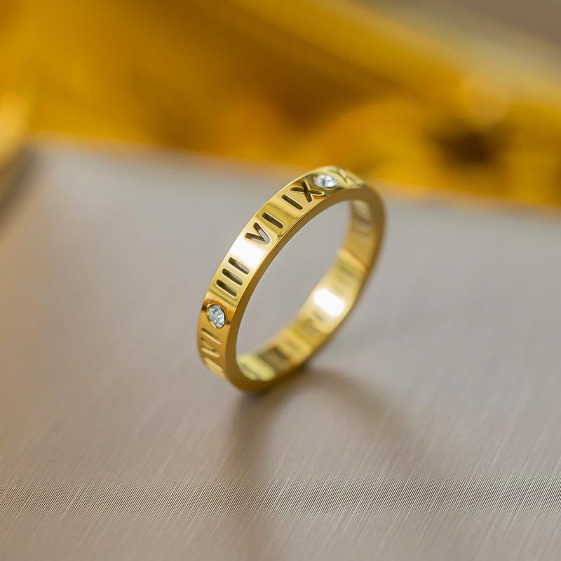 Numeral Ring Bangle - 18K Gold Plated Stainless Steel Bangle and Ring in Gold and Silver for Women