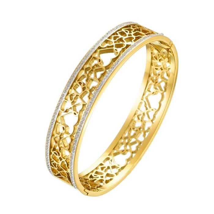 Minimalist Heart Stainless Steel Electroplating Bangles