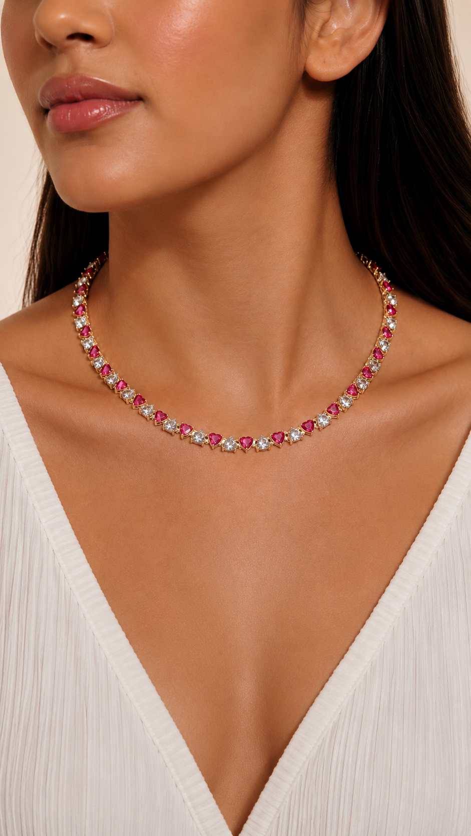 Heart Royal tennis Necklace