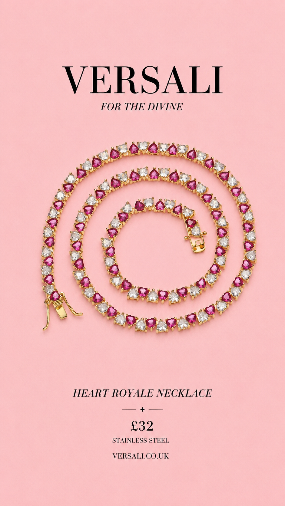 Heart Royal tennis Necklace