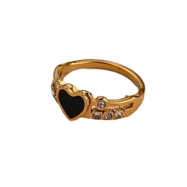 Black heart Ring stainless steel everyday wear ring