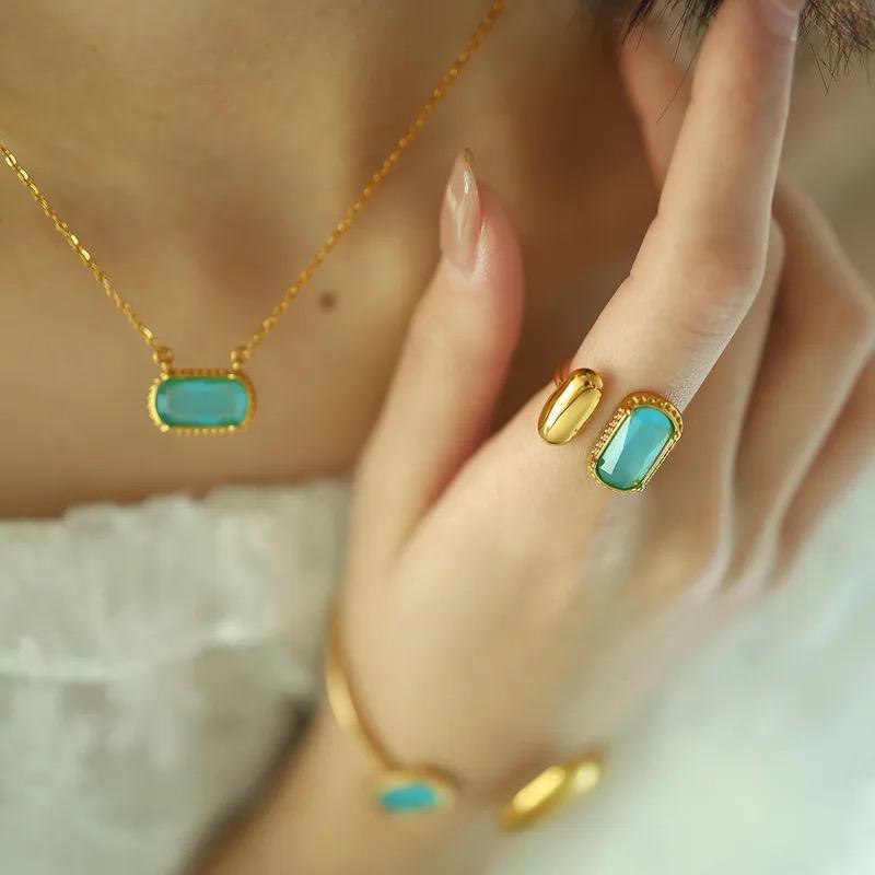 Aqua Set - Stainless steel necklace set