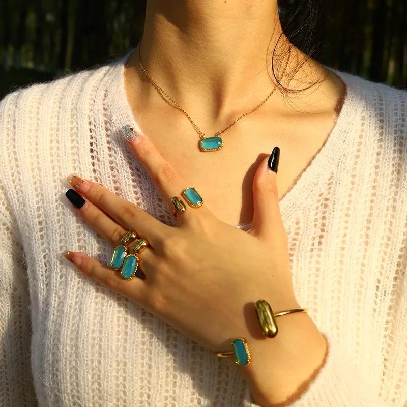 Aqua Set - Stainless steel necklace set