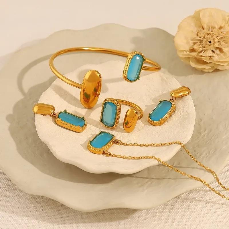 Aqua Set - Stainless steel necklace set