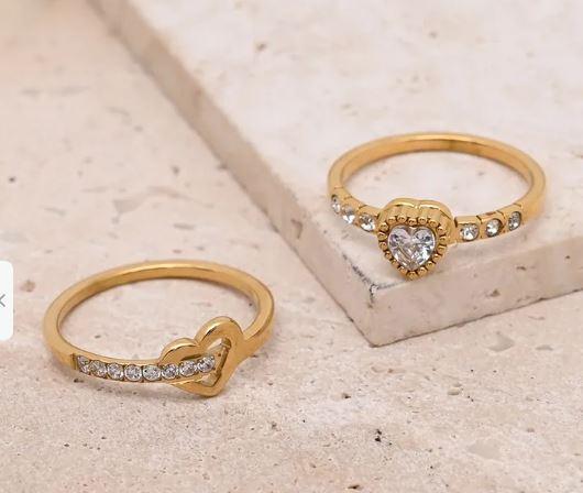 Heart band Ring stainless steel everyday ring