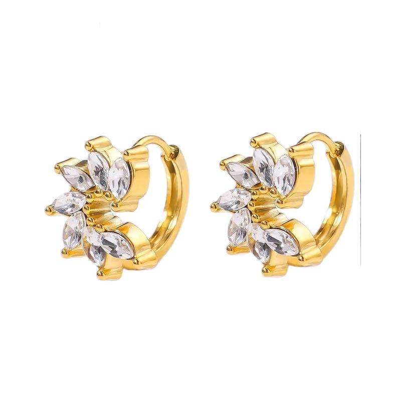 Huggies - Stainless steel daily wear zirconia Hugged earrings