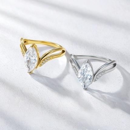 Marquise Cut Ring - Stainless steel Ring in gold & silver
