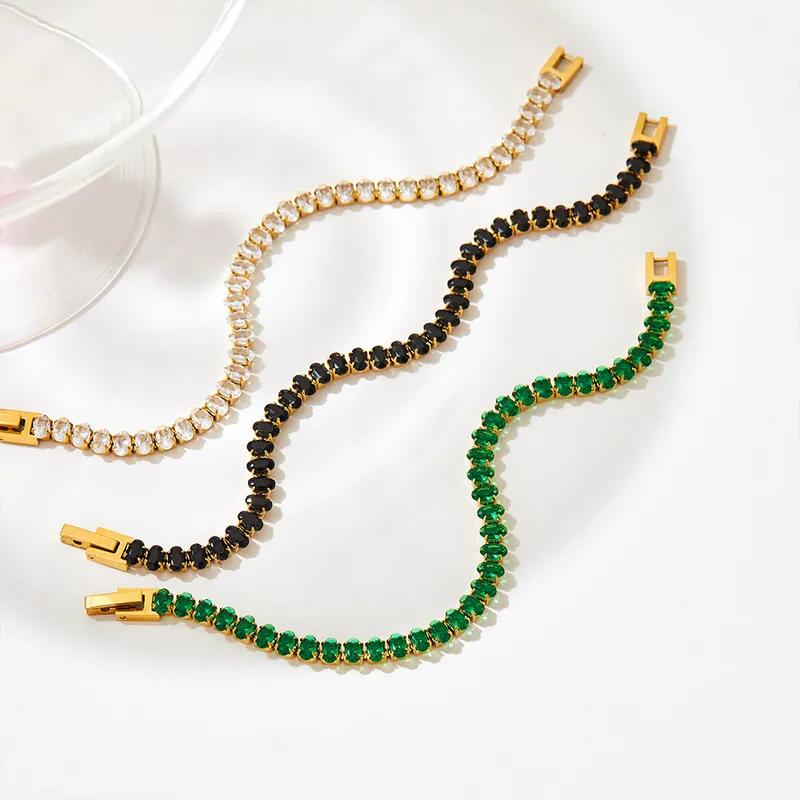 Almond clip bracelet- Stainless steel tennis bracelet