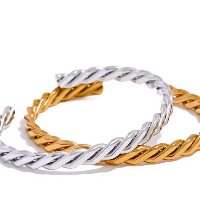 Twist cuff bangle - Stainless steel bangle for all size