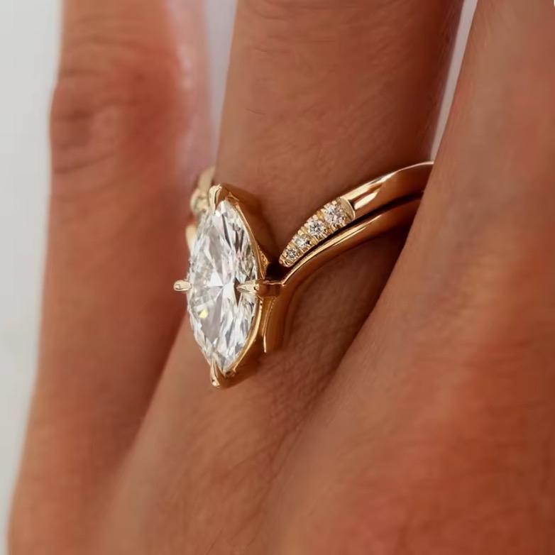 Marquise Cut Ring - Stainless steel Ring in gold & silver