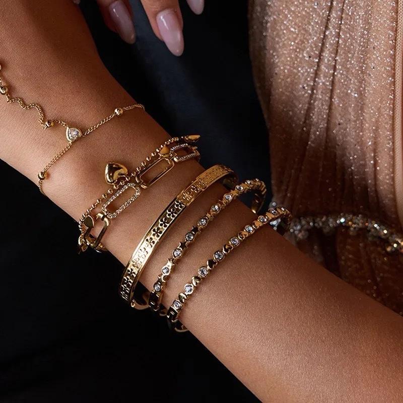Vera Bangles - Stainless Steel Daily Wear Bangle with Sparkling Detailing for Everyday Wear