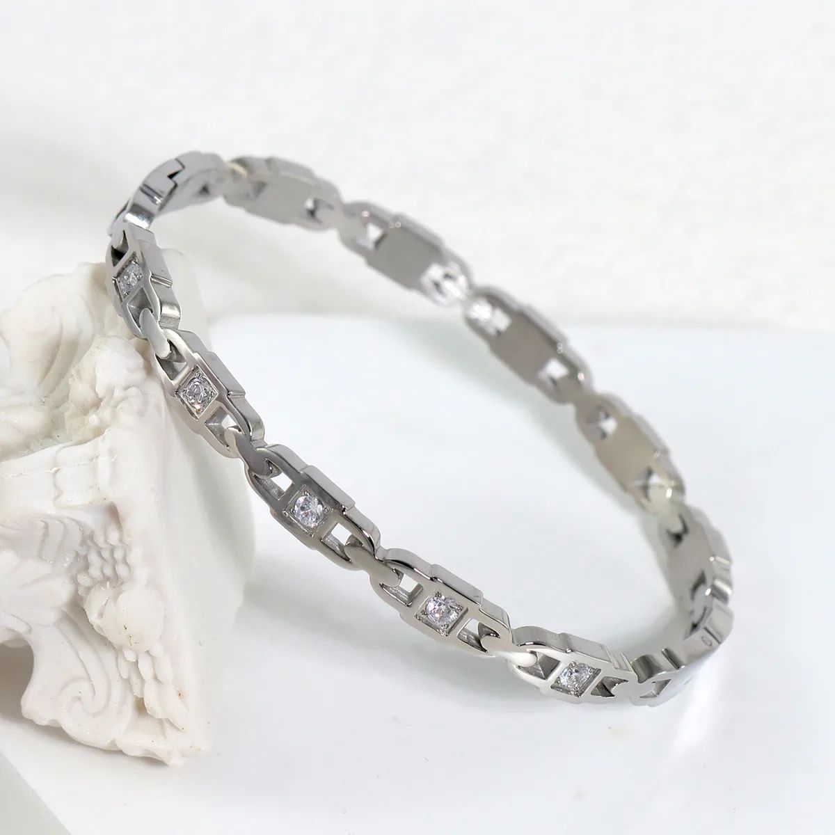 EverLast Bangle - Gold Plated North Star Inlaid Cuff Bangle Tarnish Free Stainless Steel Bangles